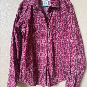 Pink Geometric Button-Up Shirt ariat